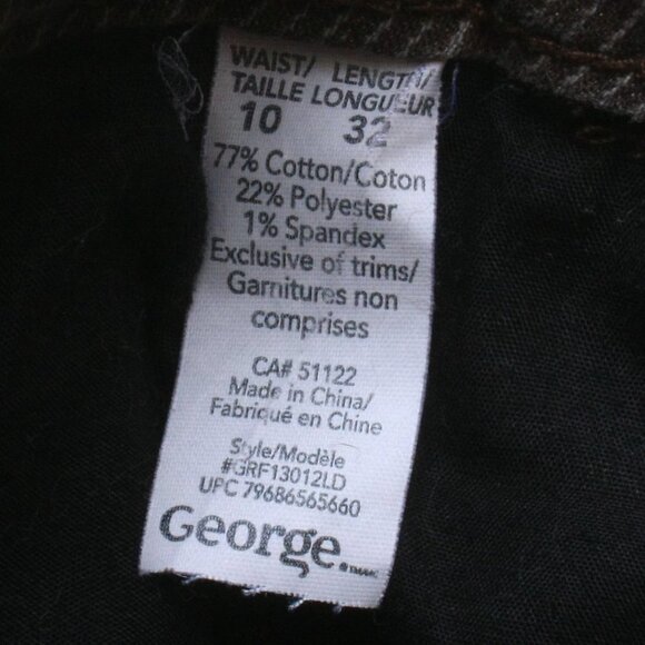 RETRO Wide Leg Stripe Pants Brown Women's Size 10 x 32 Flap back pocket - Picture 3 of 4